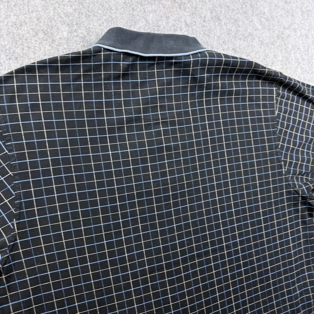 Grand Slam Polo Shirt Men XXL Performance Black Windowpane Check Golf Preppy VTG